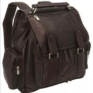Peil leather laptop backpack